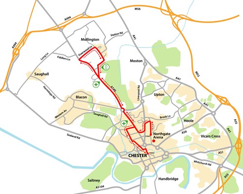 Chester 10K route map